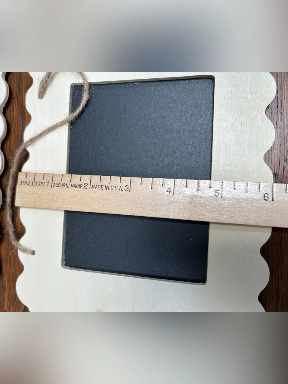 6 Wood Chalkboard Photo Frames w/Jute Hanger,1 sheet flowers,1 chalk writer pen.